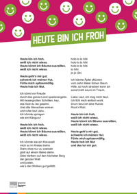 Lied - Heute bin ich froh Screen vom Liedtext "Heute bin ich froh"