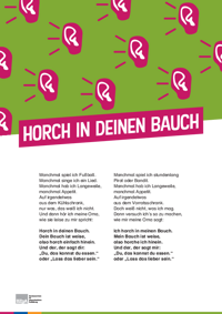 Lied - Horch in deinen Bauch Screen vom Liedtext "Horch in deinen Bauch"